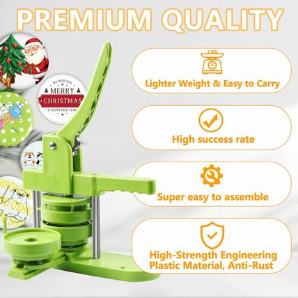 Button Maker Machine 75Mm (3 In) Installation-Free, DIY Button Pin Maker Machine