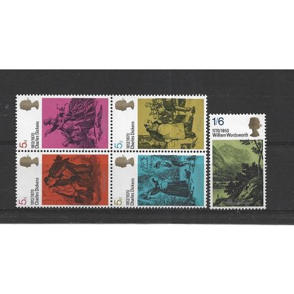 GB.Literary Anniversaries (1st series) set of 5.Mounted Mint.Jul25a