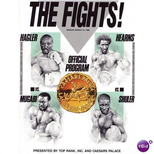 Boxing Programme-Marvin Hagler vs John Mugabi March 10 1986