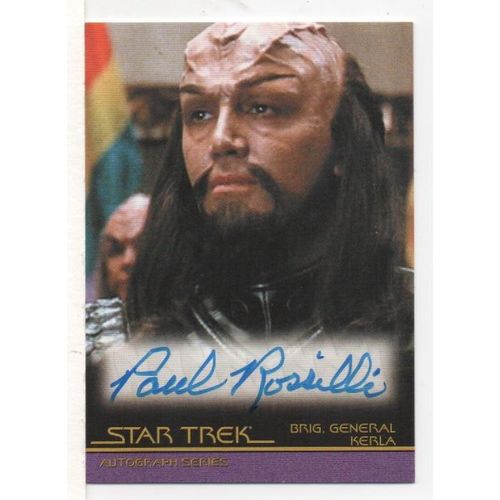 SIGNED CARD - QUOTABLE STAR TREK MOVIES PAUL ROSILLI - BRIG GENERAL KERLA (2010)