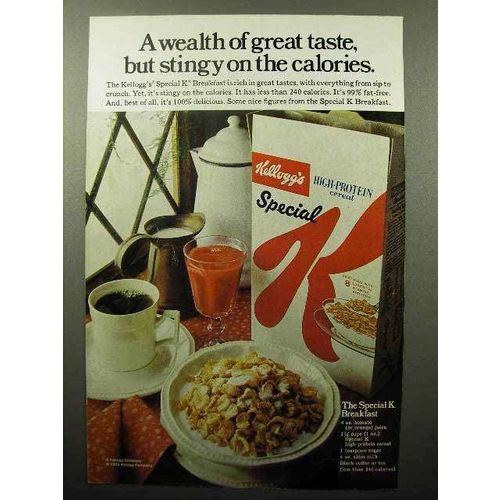 1974 Kellogg's Special K Cereal Ad - Stingy on Calories