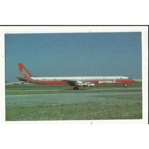 Aviation NATIONAIR CANADA DC8-61 Postcard by AeroGem (0708)