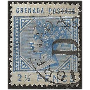 Grenada 1887 SG32 2 1/2d Ultramarine Wmk Crown CA Fine Used . ..