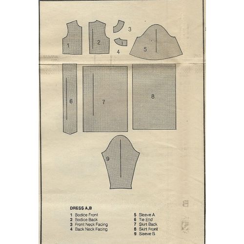 Butterick 4405 Sewing Pattern Girls Dress Size 12 14 Used Ca. 1989