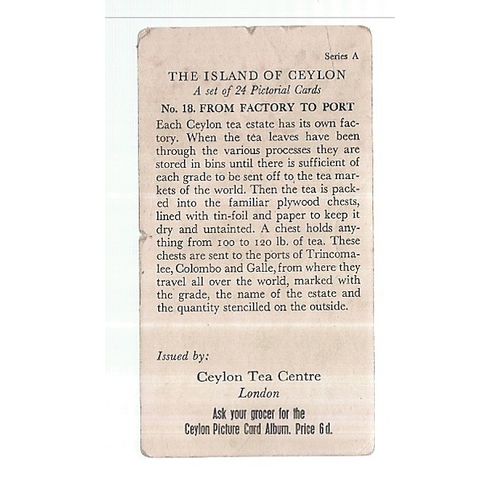 2 x ISLAND OF CEYLON series tea cards by CEYLON TEA CENTRE & BADSHA TEA Co. Ltd=