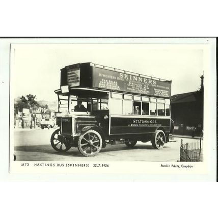 Sussex HASTINGS Skinners Bus Postcard (Pamlin M73)