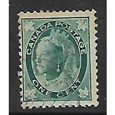 CANADA 1897 1c BLUE GREEN QUEEN VICTORIA SG143 FINE USED