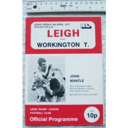 1977 programme Leigh v. Workington