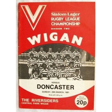 1981 programme Wigan v. Doncaster