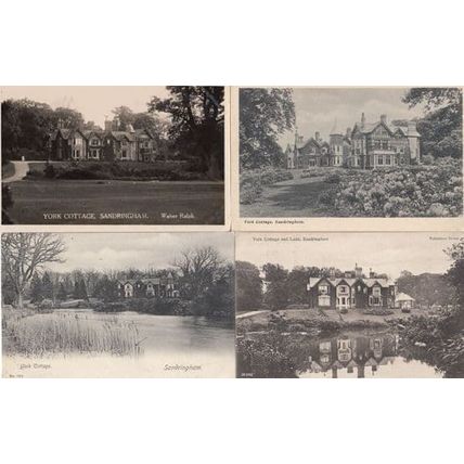 York Cottage Sandringham 4x Norfolk RPC & Antique Postcard s