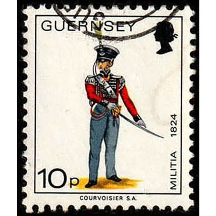 Guernsey 1974 Military Uniforms 10p Used Stamp