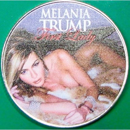 Melania Trump. Challenge Coin, Souvenir. Silver Tone. 71.