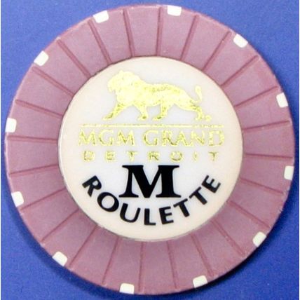 MGM Grand. Roulette Casino Chip. Detroit, MI. Z33.