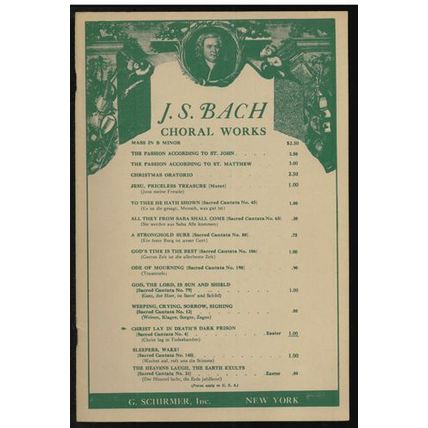 J.S. BACH CHORAL WORKS Songbook FREE Shipping