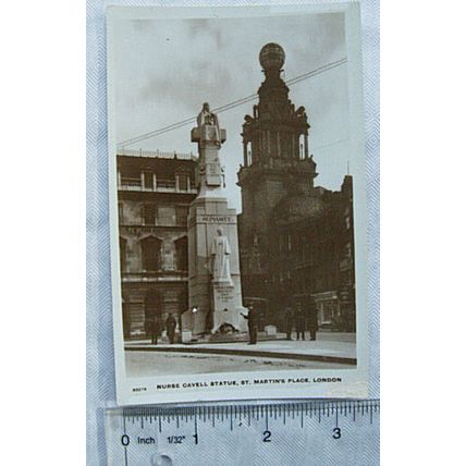 vintage postcard Nurse Cavell Statue, St Martins Place