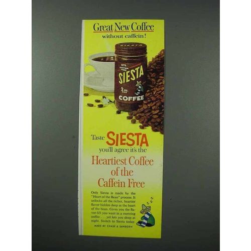 1960 Siesta Coffee Ad - Great Without Caffein!
