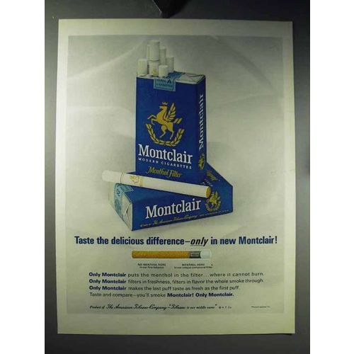 1960 Montclair Cigarettes Ad - Delicious Difference