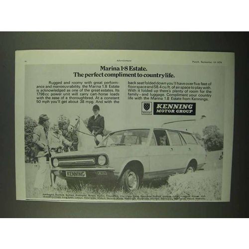 1974 Kenning Motor Group Marina 1.8 Estate Car Ad