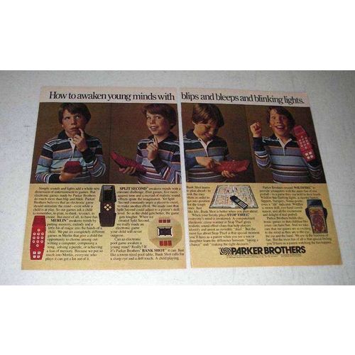 1980 Parker Brothers Merlin, Bank Shot, Wildfire Ad