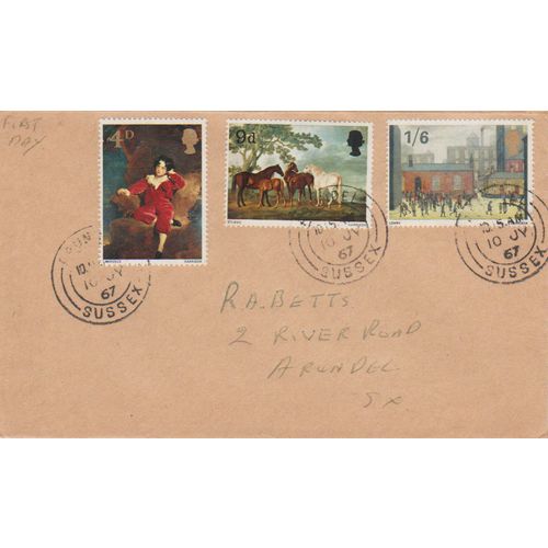 GB 1967 British Painters plain FDC Arundel pm see others