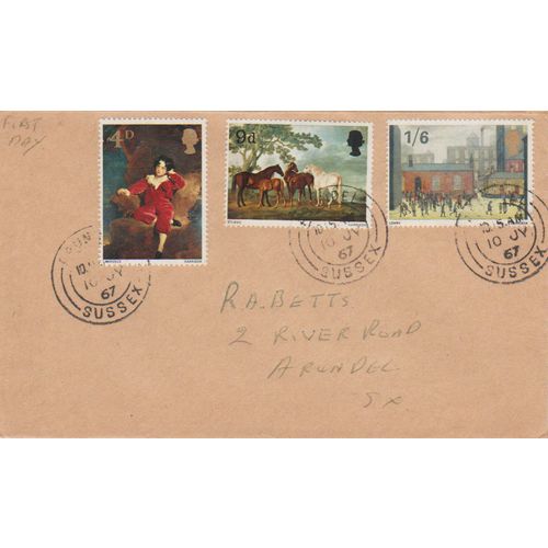 GB 1967 British Painters plain FDC Arundel pm see others