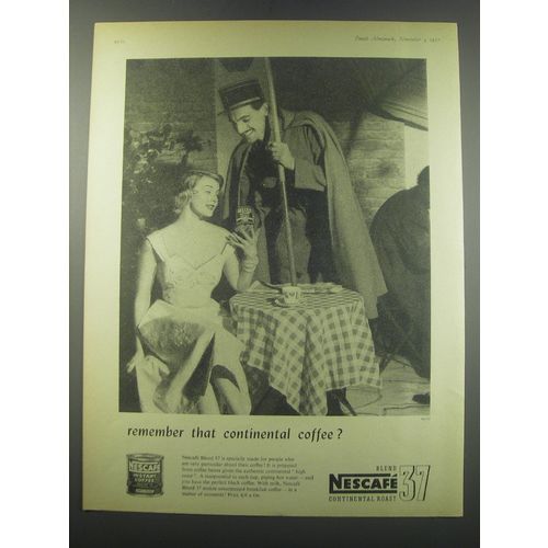 1957 Nescafe Blend 37 Coffee Ad - Remember that continental coffee