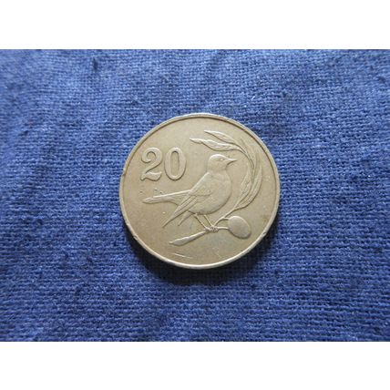 1983 CYPRUS 20 CENTS COIN. ( Pied Weatear )