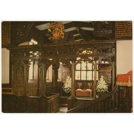 Postcard Interior St. Nicholas Chapel, Cholmondeley Castle, Cheshire