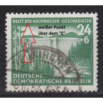 GERMANY DDR [1954] MiNr 0431 III ( OO/used ) Plattenfehler