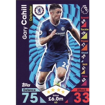 Match Attax 2016/2017 60 Gary Cahill Chelsea