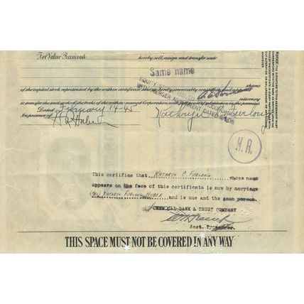 Reliance International Corporation 1 Share 1932 Stock/Share Certificate