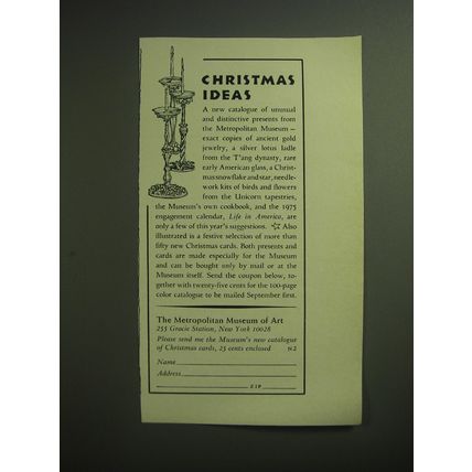 1974 The Metropolitan Museum of Art Advertisement - Christmas
