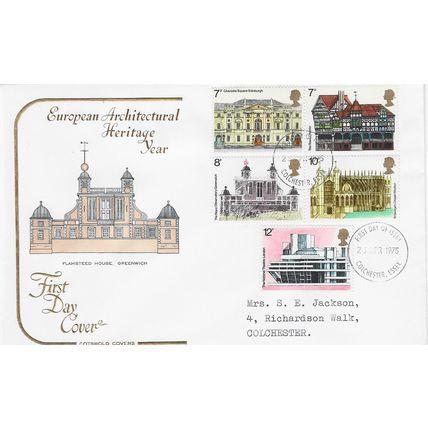 GB 1975 European Architecture FDC Colchester pm