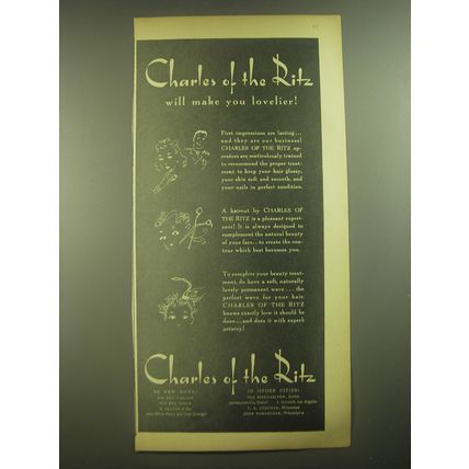 1945 Charles of the Ritz Beauty Treatment Ad - Will make you lovelier