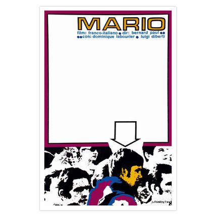 Movie Poster.MARIO.French Italian film.Graphic design.Home interior decoration.