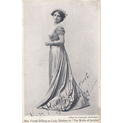 Frank Pilling as Lady Alethea The Walls Of Jericho Antique Hand Signed Postcard