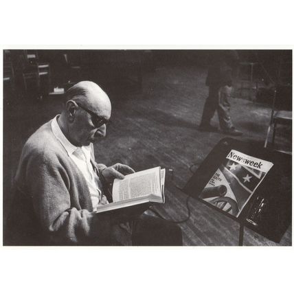 Igor Stravinsky Reading Newsweek Magazine In New York Photo Postcard