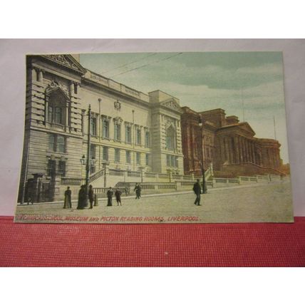 TECHNICAL SCHOOL, PICTON READING ROOMS, LIVERPOOL unused antique postcard /