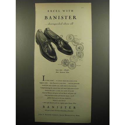 1955 Banister Shoes Ad - Excel with Banister ..distinguished above all