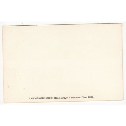 The Manor House Oban Postcard Argyllshire 2087