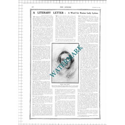 Rosina Lady Lytton - 1913 News Page / Print