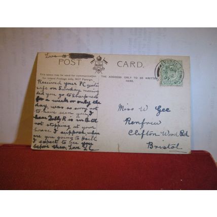 WATERSMEET, LYNMOUTH, DEVON used antique postcard 1907 postmark =