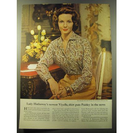 1960 Lady Hathaway Shirts Ad - Puts Paisley in the News