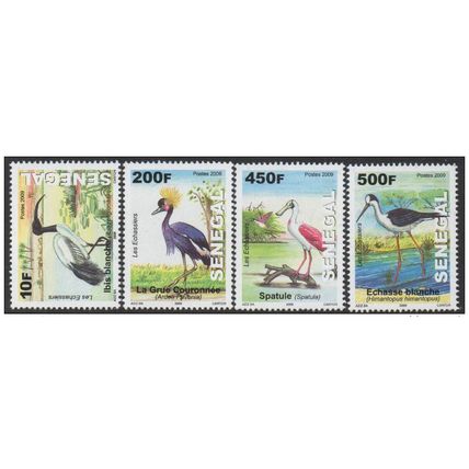 Sénégal 2009 / 2011 les échassiers Wading Birds Oiseaux Faune 4 val. RARE MNH