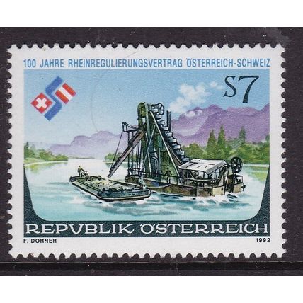 Austria 1992 Regulation of the Rhine Dredger 7s Mint Never Hung SG 2297 VGC