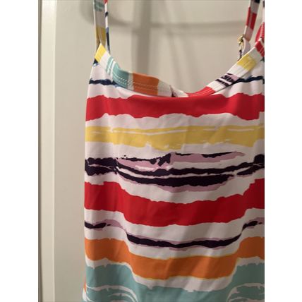 1pc Women's Graphic Swim Tankini Top Criss Cross Strap Padded Size XL