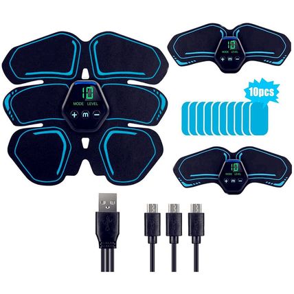 Rechargeable EMS Abdominal Muscle Toning Trainer ABS Stimulator Toner Fitness