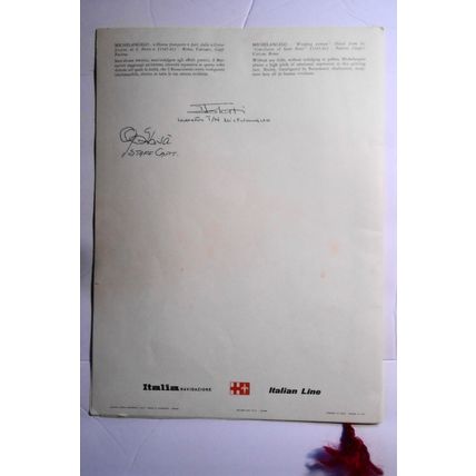 1966 Italian Cruise Ship Menu.