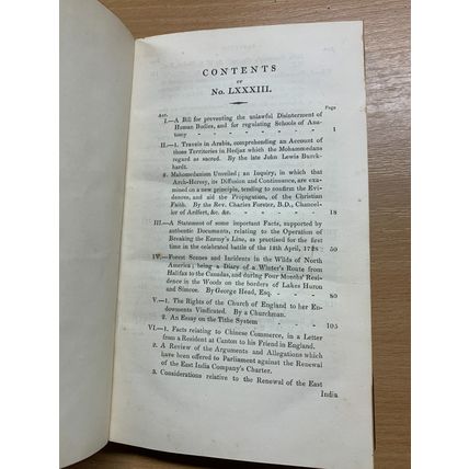 RARE* 1830 "THE QUARTERLY REVIEW" VOL 42 JAN & MARCH 1830 ANTIQUE BOOK (P4) AA