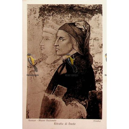 Ritratto Di Dante, Giotto, 5845 Italian Art Postcard, 1920s